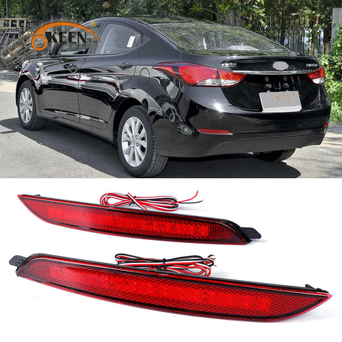 2pcs For Hyundai Elantra MD Avante 2012 2013 2014 LED Rear Bumper Reflector Light Tail Brake Stop Light 12V Red Color 5W ► Photo 1/6