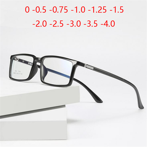 Anti-blue Light Square Prescription Eyeglasses Women Men TR90 Myopia Lens Optical Spectacle myopes Lunettes 0 -0.5 -0.75 To -4.0 ► Photo 1/6