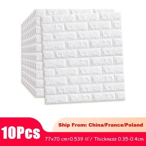 10pc 77*70cm 3D Wall Sticker Imitation Brick Bedroom Decor Waterproof Self-adhesive Wallpaper For Living Room TV Backdrop Decor ► Photo 1/6