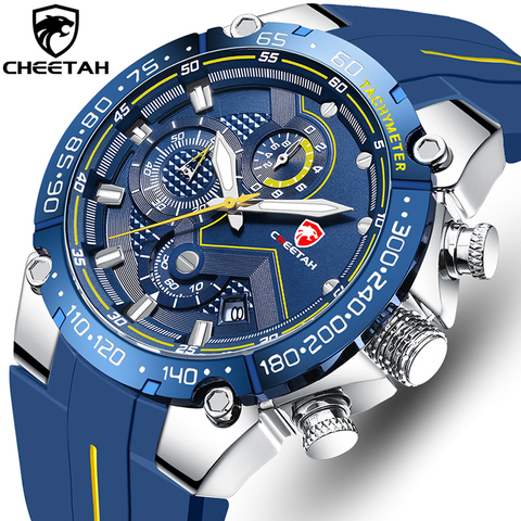 CHEETAH Fashion Mens Watches Top Brand Luxury WristWatch Quartz Clock Blue Watch Men Waterproof Sport Chronograph reloj hombre ► Photo 1/6