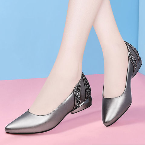 Cresfimix women classic grey high quality pu leather slip on office pumps lady cool comfort spring autumn high heel shoes a6693 ► Photo 1/6