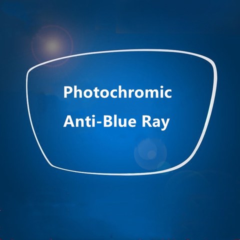 1.56 Anti-Blue Ray Photochromic Gray Lens Optical Lenses Prescription Vision Correction Computer Reading Lens myopic hyperopia ► Photo 1/6