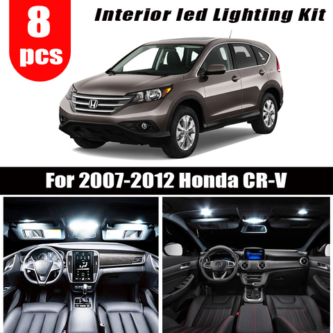 8pcs White Auto LED Interior Light Bulbs Kit For 2007-2012 Honda CR-V CRV  Dome Map Led License Plate Lamp Car Trunk Lamp ► Photo 1/6