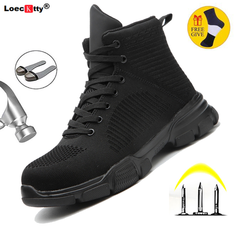 Drop Shipping Sneakers Men Work-Shoes Steel Men's Toe-Protective Puncture-Proof Anti-Smashing Outdoor ► Photo 1/6