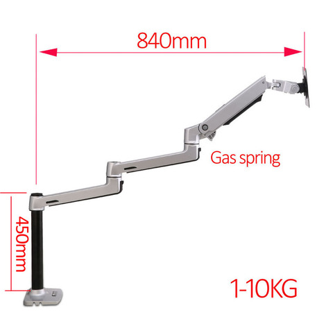DL-8013-450 mechanical spring 1-10kg 3 long arm clamp grommet 100x100 75x75 notebook table mount 15
