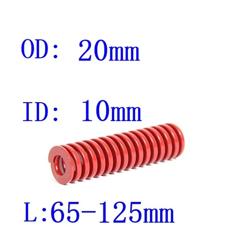 1Pcs Red Medium Load Compression Spring Loading Die Mold Spring Outer Diameter 20mm Inner Diameter 10mm Length 65-125mm ► Photo 1/5
