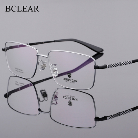 Men Square Big Face Frame Pure Titanium Eyeglasses Frame Business Casual Super Light Quality Male Prescription Septacles Frames ► Photo 1/5