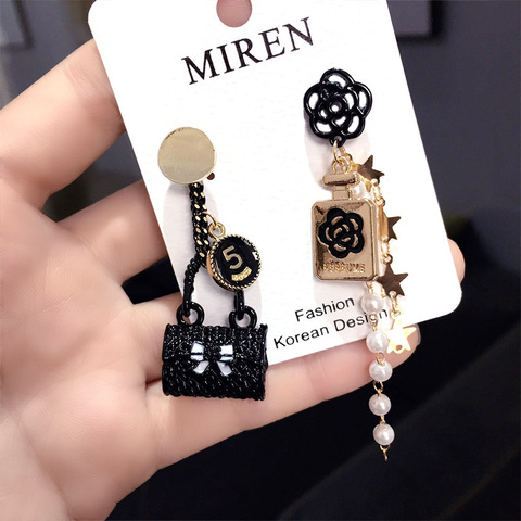 Simple Letter Five Earring Bag Flower Dangle Flower Tassel Earrings ► Photo 1/6