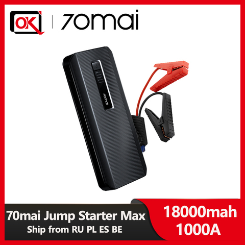 2022 Hot Sell 70mai Jump Starter Max 18000mah 1000A Power Bank Car 8.0L  Charger 12V Auto Buster Car Emergency Booster ► Photo 1/6