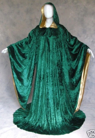 Hooded Velvet Wizard Cloak/Cape Men Halloween With Sleeves Robe Various colours Theatre Costumes wedding warp ► Photo 1/5