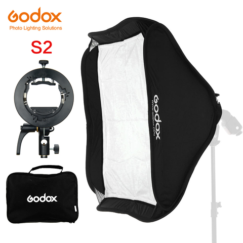 Godox S2 Speedlite Flash Holder Bracket + Softbox with Bowens Mount for Canon Nikin Godox V1 TT685 V860II AD200 AD400PRO Flash ► Photo 1/6