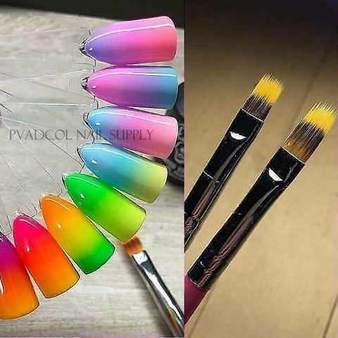 Ombre Effect Nail Art Brush Gradient Drawing Painting Nail Brush Wood Handle Ombre Nails Manicure Tool ► Photo 1/6