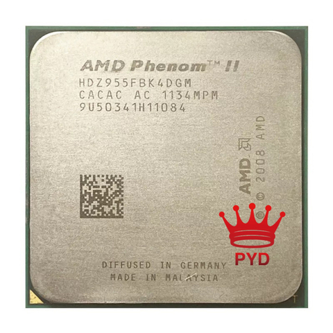 AMD Phenom II X4 955 3.2Ghz L3/6M Quad-Core cpu Processor Socket AM3 938pin HDZ955FBK4DGM / HDX955FBK4DGI / HDZ955FBK4DGI ► Photo 1/2