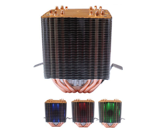 Lanshuo 6 Heat Pipe 3 Wire with Light Single Fan Cpu Fan Radiator Cooler Heat Sink For Intel Lga 1155/1156/1366 Cooler Heat ► Photo 1/4