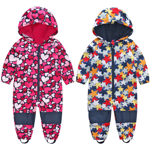 Children's ski suits soft shell children's jumpsuits boys and girls jumpsuits warm waterproof windproof thin section ► Photo 1/6