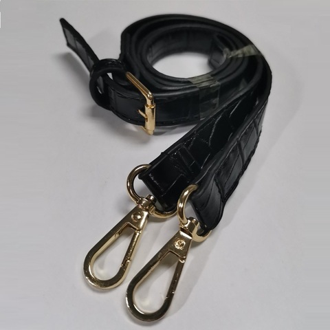 Crocodile Pattern Belt for Bags Adjustable Thin Long Bag Shoulder Strap Brown Coffee black 120CM ► Photo 1/5