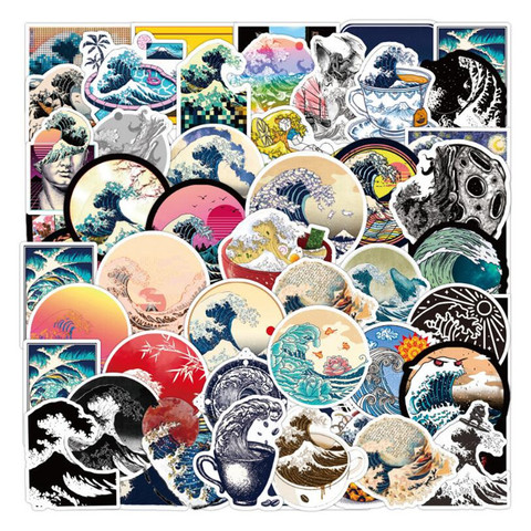 10/30/50PCS Big Wave Washing Sand Ocean Graffiti Laptop Skateboard Guitar Waterproof Sticker Wholesale ► Photo 1/6