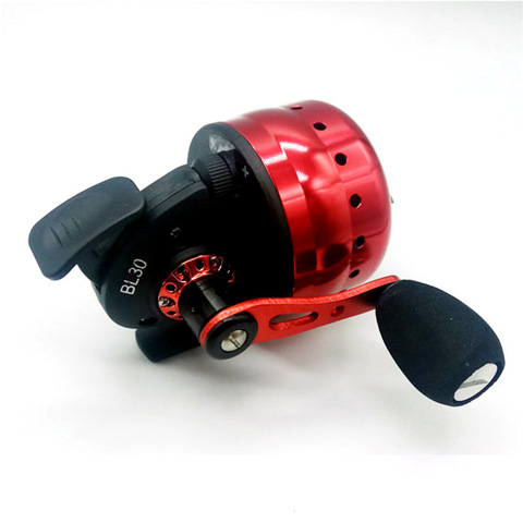 Slingshot Fishing Reel 4+1BB Closed Metal Wheel Outdoor Bow Hunting Fishing with Wrist guard PE line 45M ► Photo 1/6