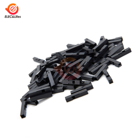 100Pcs/lot 1/2 Pin 2.54mm Pitch Dupont Jumper Wire Cable Black Plastic Housing Female Pin Connector Case Shell DIY Box 1P/2P ► Photo 1/6