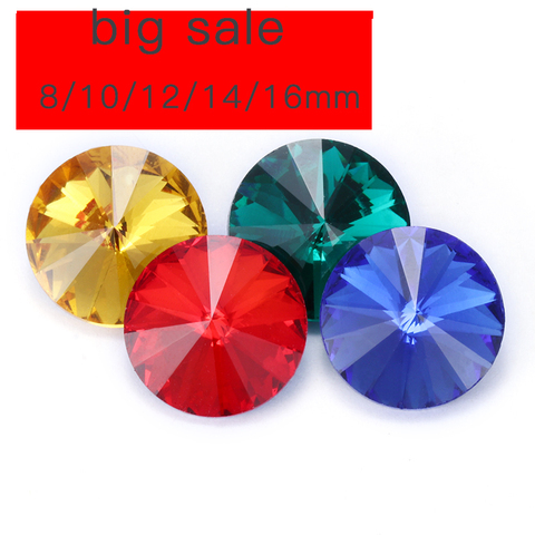 Big Sale 40pcs Round Crystal Glass Rhinestones Applique Fancy Stones for Craft Glue Christmas Clothing Garment Beads Decoration ► Photo 1/6