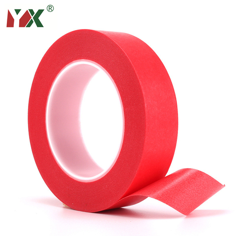 YX Red Heat Resistant Masking Tape Wrinkle Adhesive Tape High Temperature Shelter Automotive Spray Paint Baking Paint Tape 33 M ► Photo 1/6