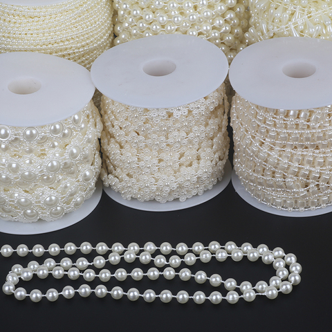 2-10Meters Fishing Line Artificial Pearls Beads Chain Flower For Wedding Decoration Bridal Bouquet Scrapbook Decoration ► Photo 1/6