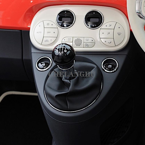 6 Speed Gear Shift Stick Knob Level Leather Boot For Fiat 500 500C 2007 2008 2009 2010 2011 2012 2013 2014 2015 2016 2017 2022 ► Photo 1/6