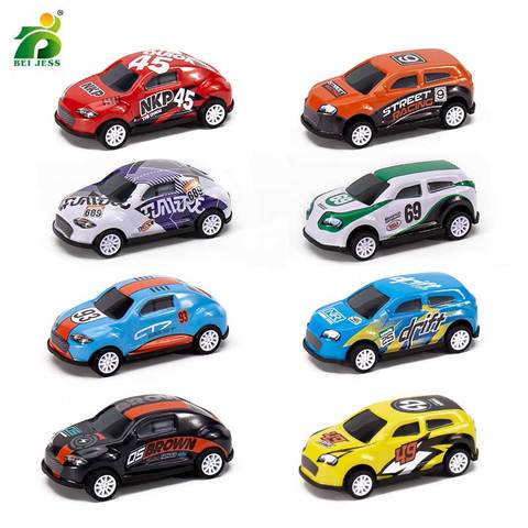 8Pcs/Set Children's Car 1/64 Diecast Kids Metal Action Alloy Model Cars Hot Educational Toy For Boy Gifts ► Photo 1/6