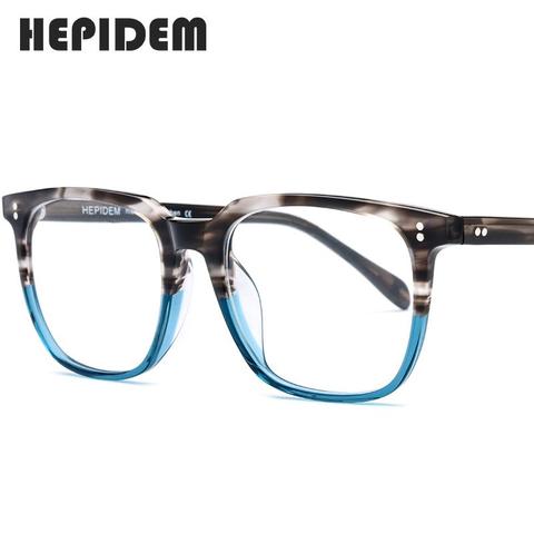 Acetate Glasses Frame Men Square Prescription Eyeglasses New Women Male Nerd Myopia Optical Clear Spectacles Eyewear FONEX ► Photo 1/6