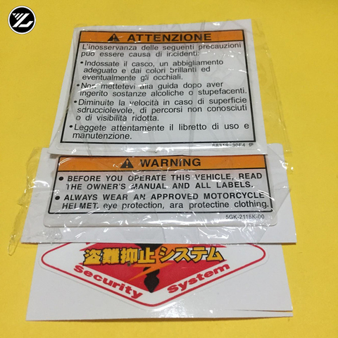 Motorcycle warning stickers key chip stickers tank stickers for honda for suzuki for kawasaki for yamaha moto gp stickers ► Photo 1/4