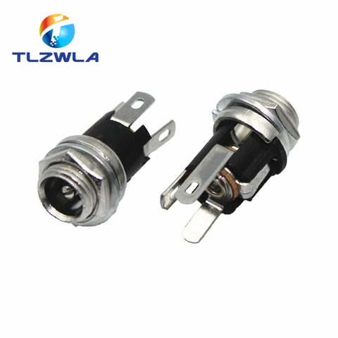 10PCS DC025M 5.5*2.1/2.5mm DC Socket With Nut 5.5x2.1/5.5x2.5 mm DC Power Jack Socket Female Panel Mount Connector ► Photo 1/2