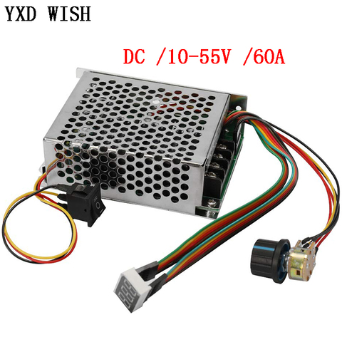 PWM Motor Speed Controller DC 10-55V 60A Speed Controller CW CCW Reversible Switch Digital Display 12 V Motor Speed Controller ► Photo 1/5