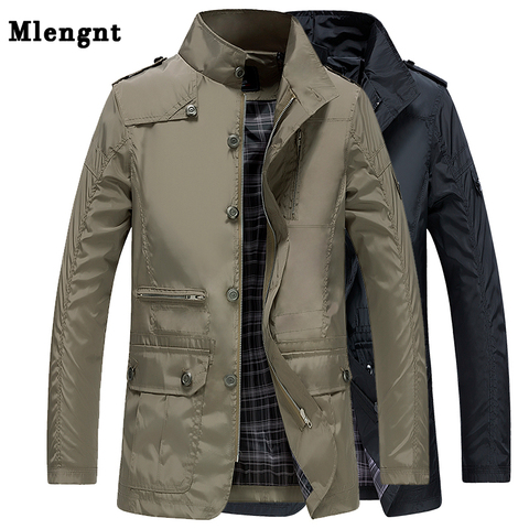 Classic Long Men Trench Coat For Summer Thin Male Casual Khaki Zipper 2022 Windbreaker Streetwear Outerwear Baggy Varsity Jacket ► Photo 1/6