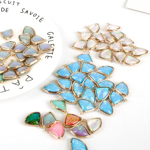 2pcs/lot Colorful Resin Copper Gold Color Plated Base Charms For Jewelry Making Accessories Pendant DIY Earring Bracelet Craft ► Photo 1/6