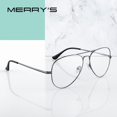 MERRYS DESIGN Men Classic Pilot Glasses Frame Women Fashion Myopia Prescription Glasses Frames Optical Eyewear S2489 ► Photo 1/6