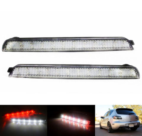 Red Lens Bumper Reflectors LED Backup Brake Reversing Taillight For Mazda3 04-09 Mazdaspeed3 Axela BK5P BKEP BK3P ► Photo 1/4