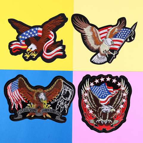 USA Eagle Embroidery Animal Sticker Freedom Applique Sew on Coat Diy Craft lron on transfers for Clothing Repair Garment Patches ► Photo 1/1