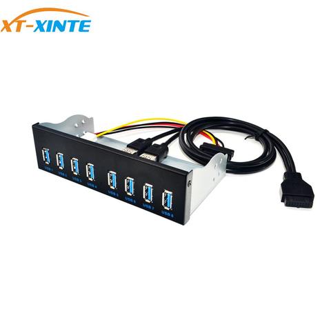 XT-XINTE 8 Port USB Hub USB3 5.25 USB 3.0 Front Panel Splitters USB 3.0 Hub for USB3.0 HUB Splitter Hubs for Computer ► Photo 1/5