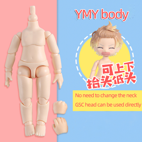 obitsu 11CM Doll toys YMY body suitable for GSC head ob11 BJD doll body spherical joint doll toy hand set ► Photo 1/6