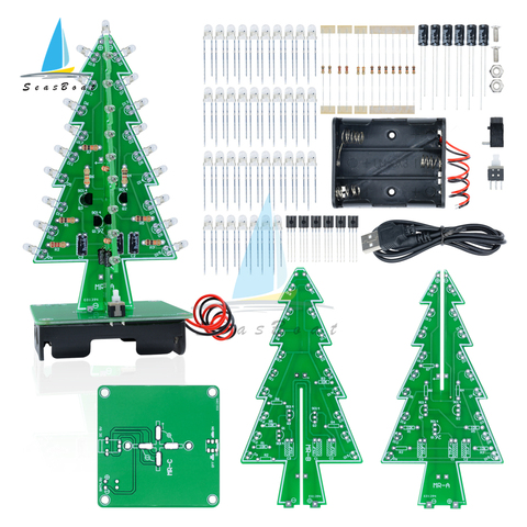 Three-Dimensional 3D Christmas Tree LED DIY Kit LED Flash Circuit Kit Electronic Fun Suite Christmas Gift Holiday Decoration ► Photo 1/6