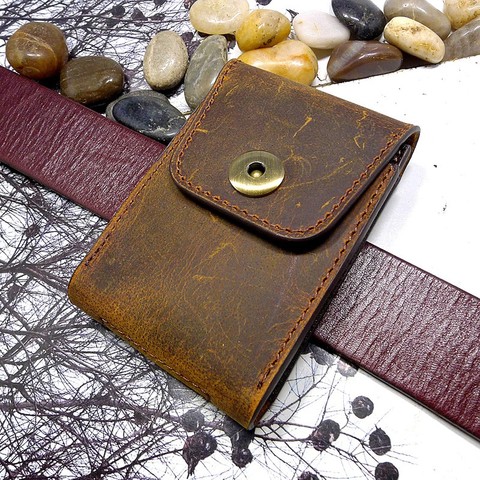 Blongk Genuine Leather Mini Waist Bag Small Belt Pack Card Holder Car Key Case Men Women 3617DKS ► Photo 1/6