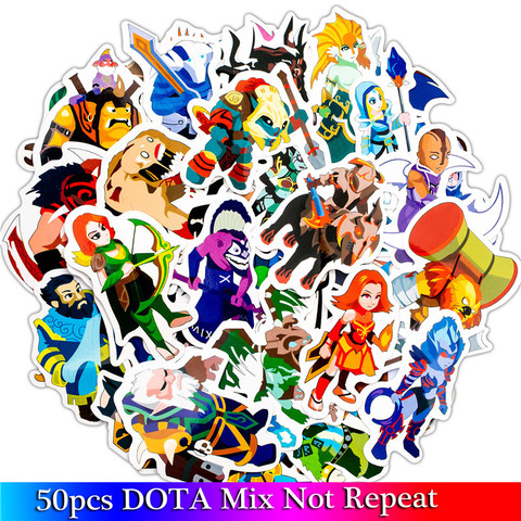 50pcs/Lot Funny Cartoon Dota Game Stickers For Moto & Suitcase Cool Laptop Graffiti Stickers Skateboard Kids Stickers ► Photo 1/6