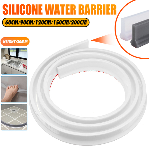 200cm Bathroom Water Stopper Water Partition Dry&Wet Separation Flood Barrier Rubber Dam Silicon Water Blocker Don't Slip ► Photo 1/6