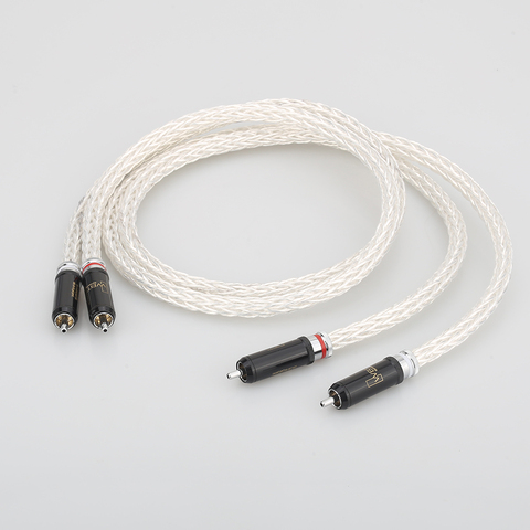 Hi-End 8AG Silver Plated OCC 16 Strands Audio Cable With WBT RCA Plug Cable HIFI 2RCA TO 2RCA Cable ► Photo 1/6