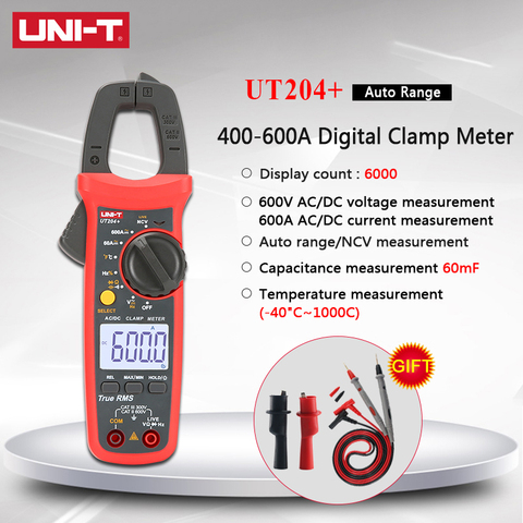 Clamp Meter ut204 plus Digital Multimeter Uni t Uni-t  Mini DC Current Unit  Voltage  Automatic Range True RMS 600A ► Photo 1/6