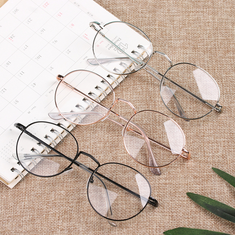 2022 Vintage Optical Glasses Women Men Oversized Metal Round Glasses Frame Vision Care Reading Glasses Spectacles No Degree ► Photo 1/6