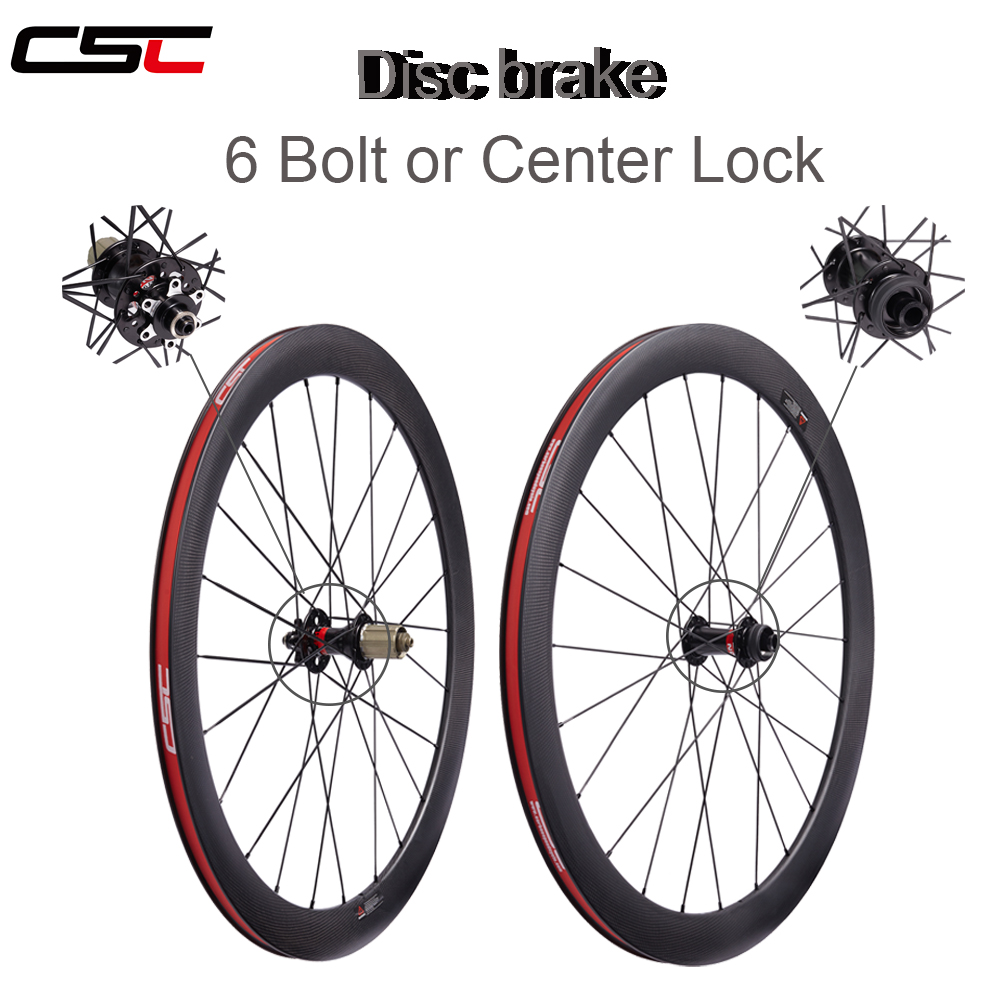 700C Carbon Bicycle Wheelset Disc Brake Bolt Center lock Hub 24