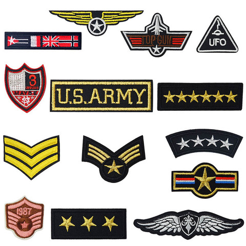 Army Military Rank Iron On Needlework Embroidery Patch Woven Knitwear for Backpacks Pants Shoes Clothes Tailor Embellishment ► Photo 1/6