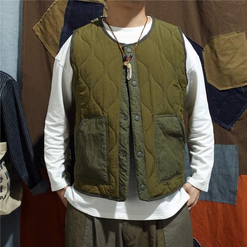 Cotton Padded Vest Mens Sleeveless Quilted Jacket Thick Warm Fashion Casual Outerwear Men Autumn Winter ► Photo 1/6