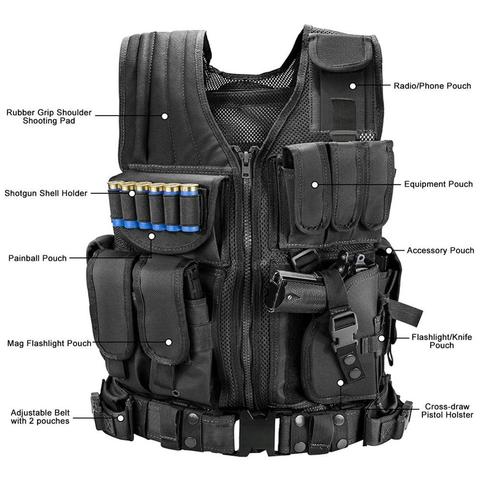 Hunting Security Clothes Swat Tactical Vest Swat Jacket Chest Rig Multi-Pocket  molle Army CS Hunting Vest Camping Accessories ► Photo 1/6